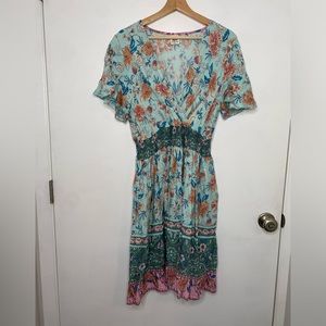 Lightweight Spring Floral Dress, Size XL